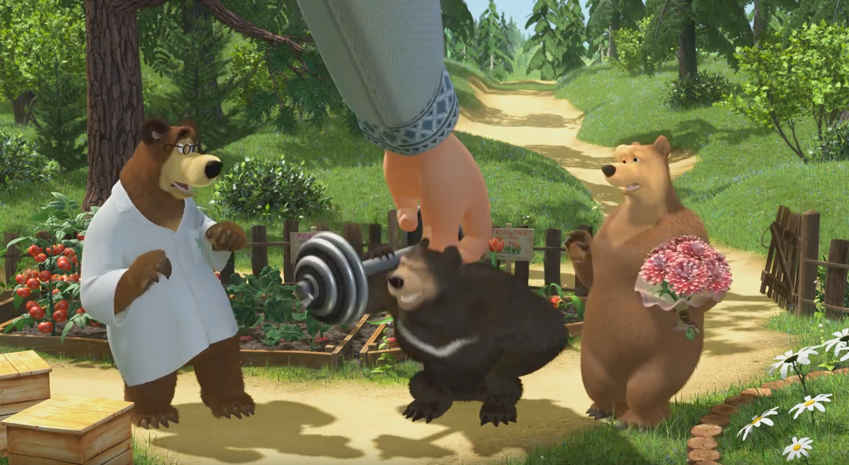 Слушать без остановки медведицы. Маша и медведь Гималайский медведь. Маша и медведь Медведиха. Гималайский медведь из мультсериала "Маша и медведь". Маша и медведь Гималайский медведь и Маша.