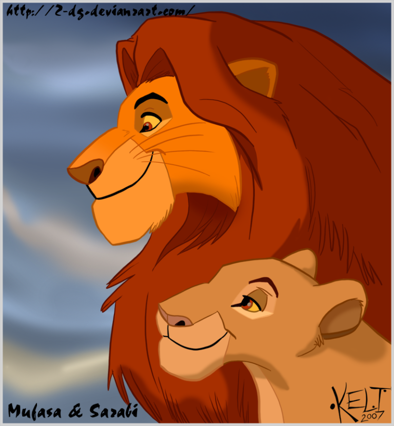 Отец симбы из мультфильма отец лев. Король Лев Муфаса. Муфаса Сараби и Симба. Муфаса и Сараби.